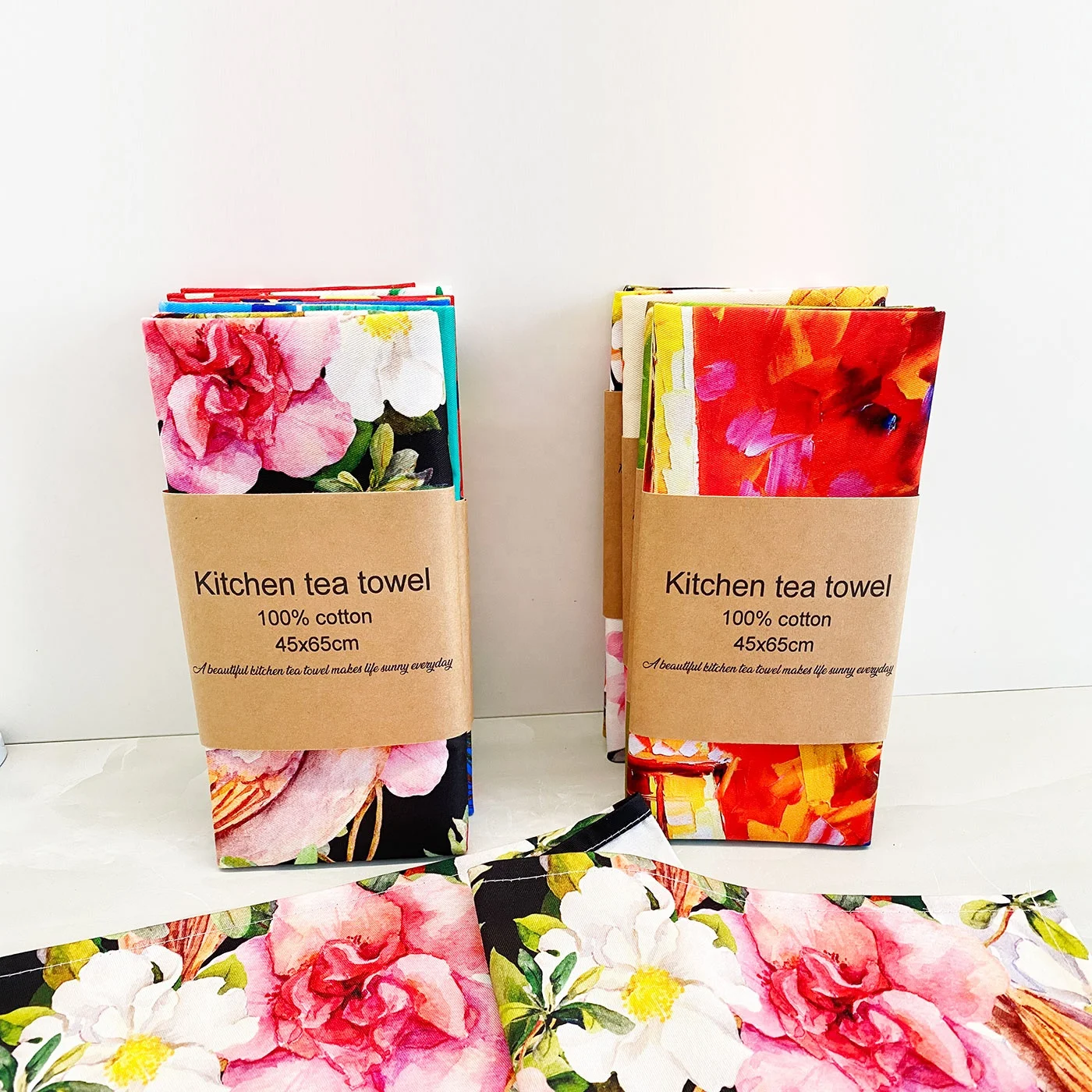 Wholesale Custom Design 100% cotton thick material Kitchen Tea towels digital Printing Cleaning quick dry custom dish towel