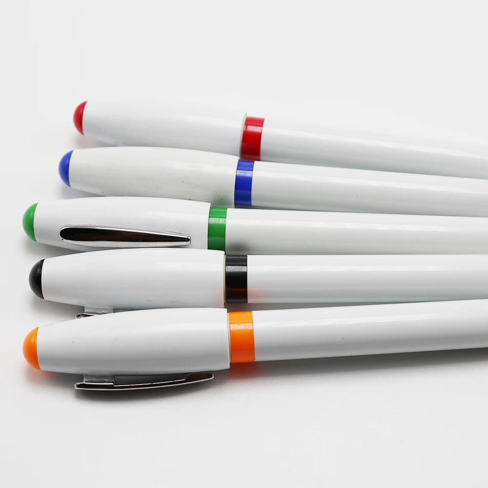 Производство, оптовая продажа, высококачественные пустые белые рекламные пластиковые шариковые ручки с логотипом клиента