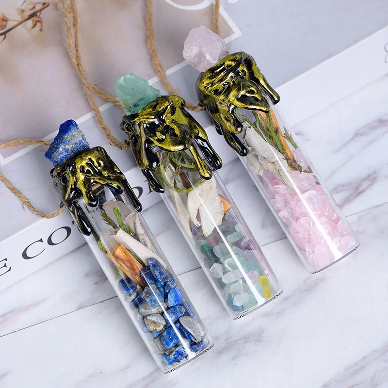 Gemstone Quartz Natural Magic Crystal energy bottle crystal gravel drift bottle