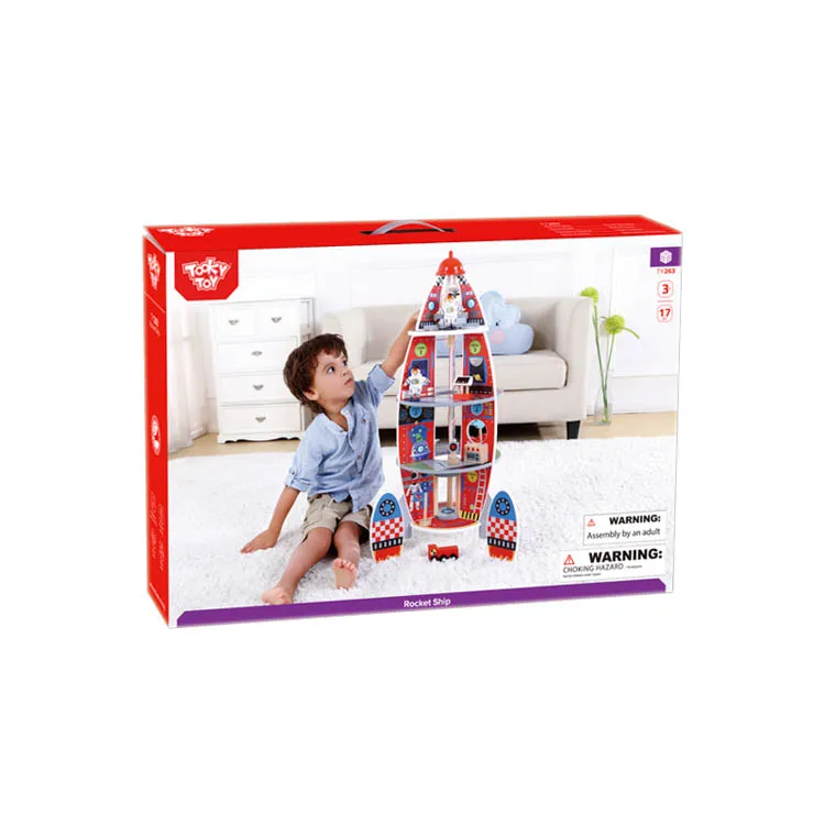 Hot new product bestselling wooden toy Rocket Ship