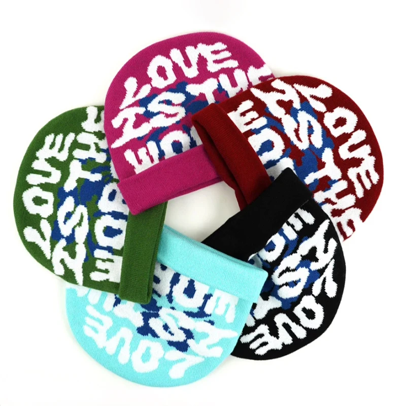 Акриловая жаккардовая зимняя шапка унисекс с логотипом на заказ Теплая Лыжная шапочка принтом