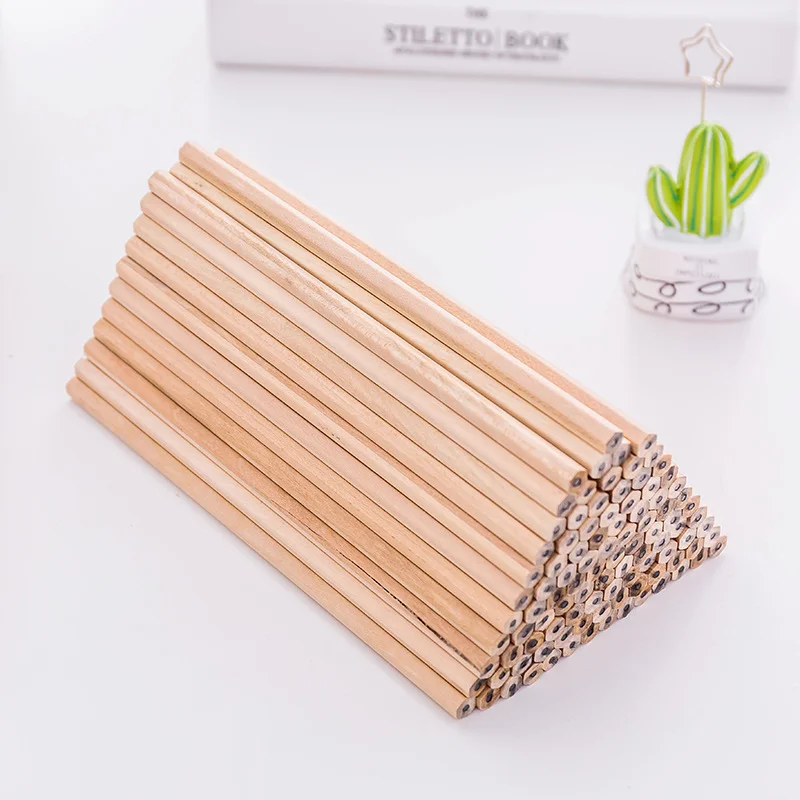 Wooden Pencils Hexagonal Grip HB Graphite Pencil Pack Natural Wood Pencils for Back to School Classroom Office Supplies