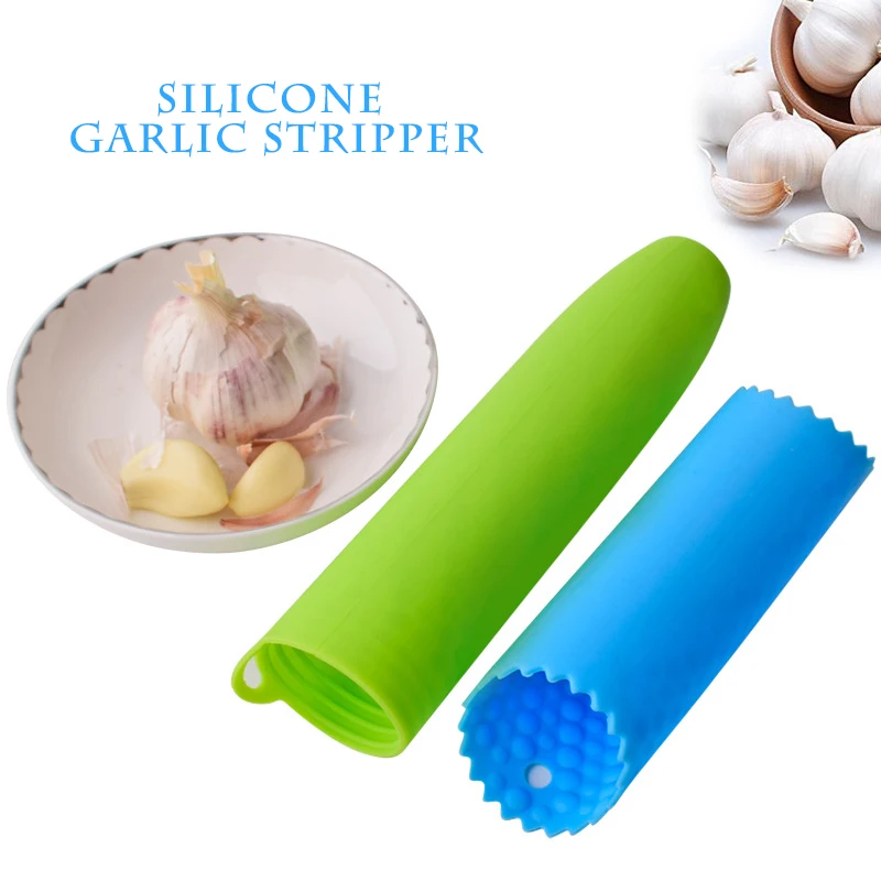 Hot selling Kitchen Gadget food grade silicone peeler easy clean silicone crusher garlic press peeling for garlic