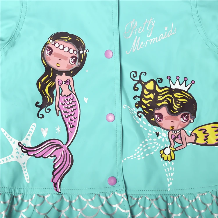 Factory Direct Price Cheap Raincoat Breathable Fashion Waterproof Kid Raincoat RAINWEAR Rain Coat PU Printing Fall, Winter 2-10Y