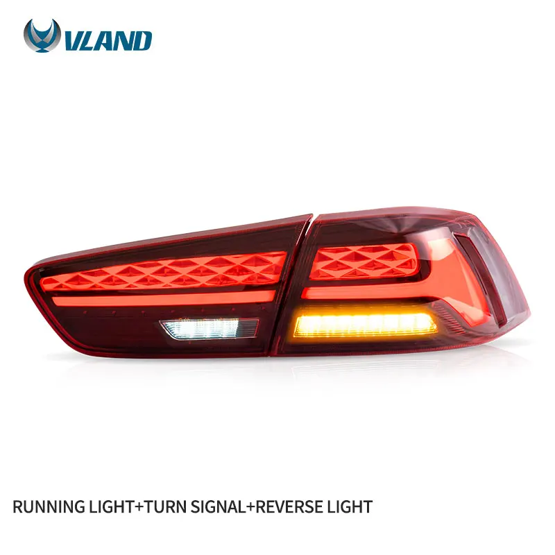 VLAND Manufacturer LED Taillights With Sequential Car Tail Lights Assembly 2008-2020 Rear Lamp For Mitsubishi Lancer EVO X