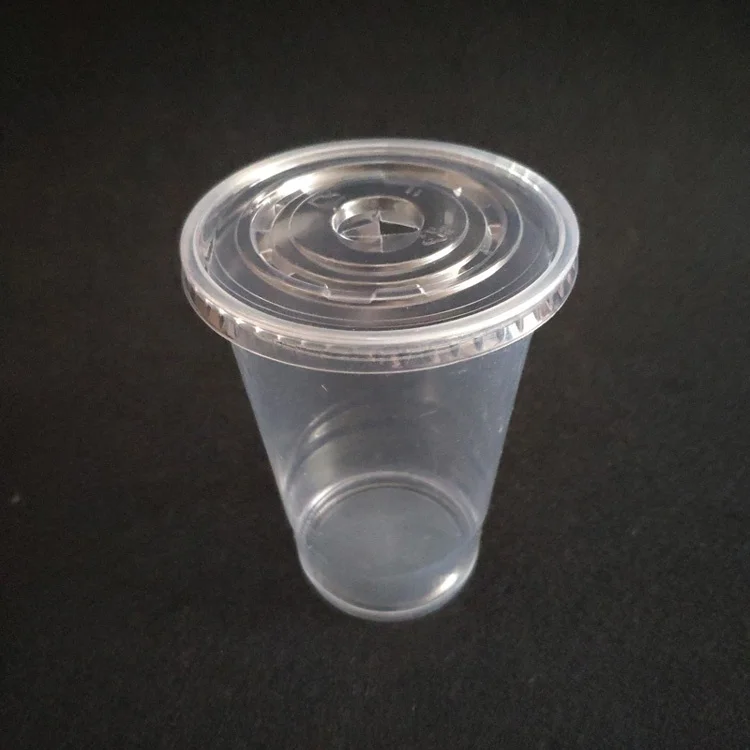 Odm 16Oz Heat Resistance Food Safe Clear Pp Juice Cup With Flat Lid Wholesaler