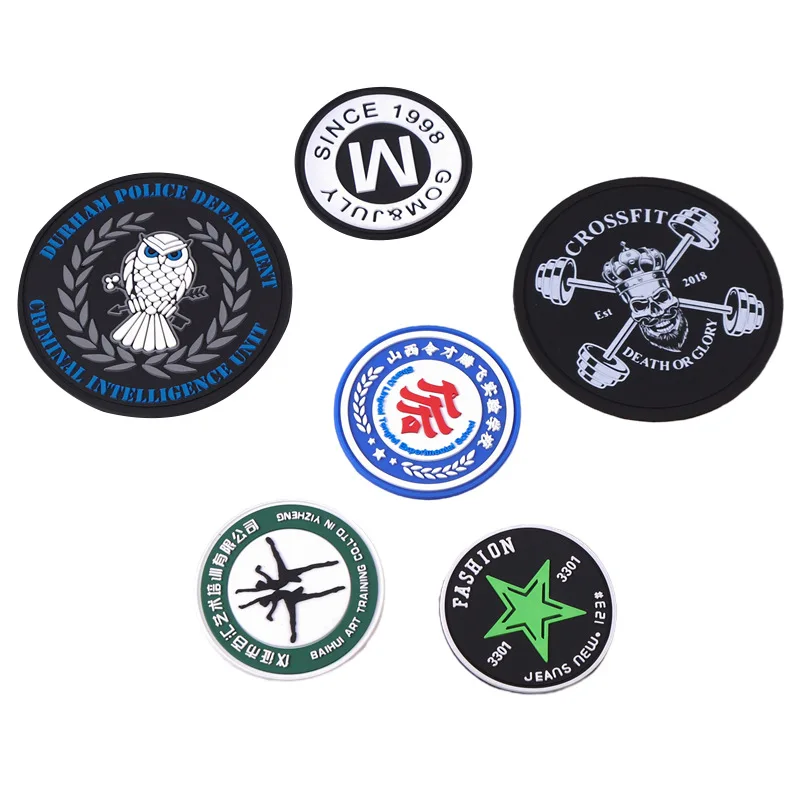 Custom PVC silicone rubber patches Label Custom Rubber Embossed 3D Soft PVC Patch