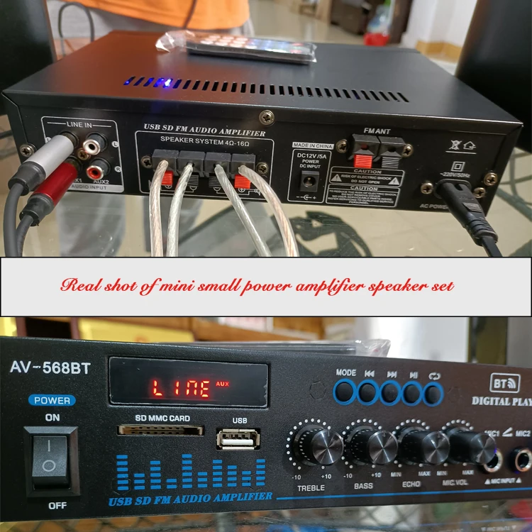 VA-568/MS50 pa outdoor audio in wall pa music speaker Home Theatre Audio System  Power Amplifier With Remote Control 5 inch set