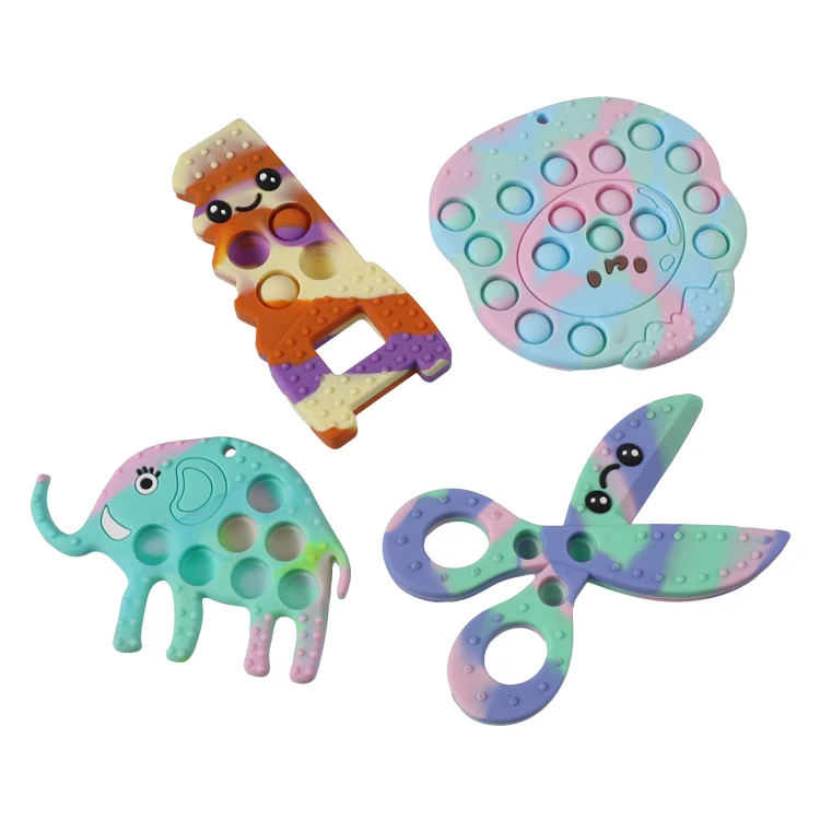 Factory Directly Sell  Food Grade Silicone BPA Free OEM Newest Sensory Chew Pendant Baby Teether for Kids with Autism ADHD ADD