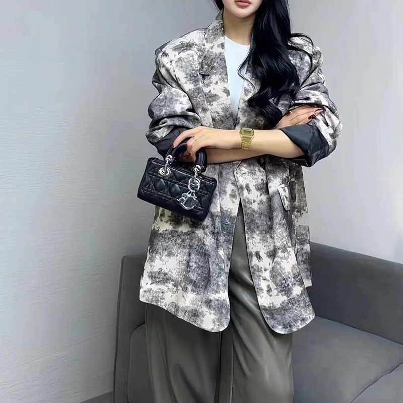 spring autumn new  fashion printing blazer female korean style elegant blazer jacket