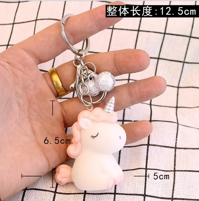 Creative Unicorn Keychain Couples Dolls Cute Girls Heart Pink Car Keychain Girls Bags Pendant
