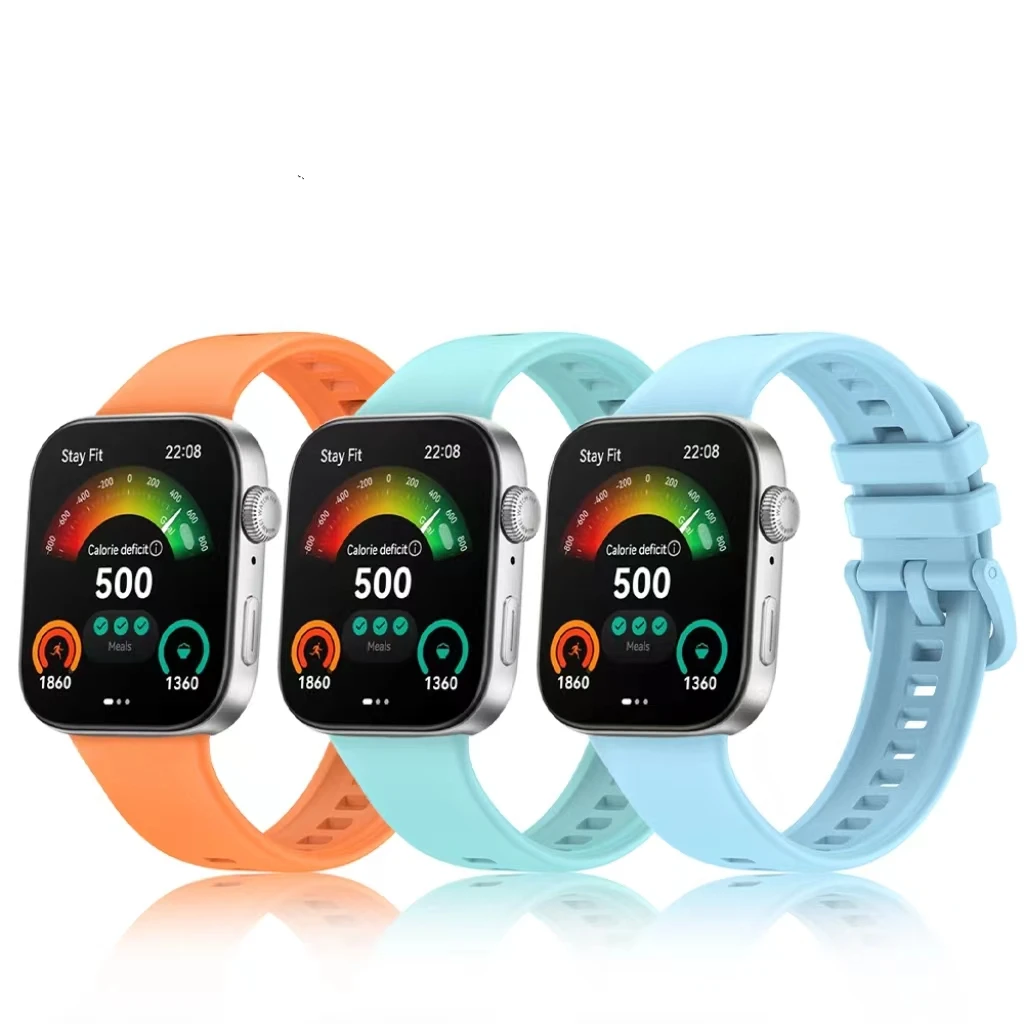 New Custom Logo Smart Watch Strap Solid Color Silicone Replacement Watch band Sport Band for Huawei Watch Fit 3 Strap