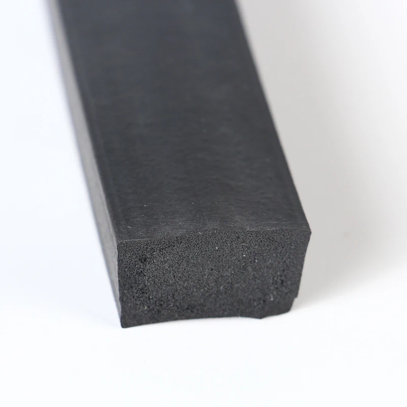 custom Epdm foam rubber black rectangular seal strip