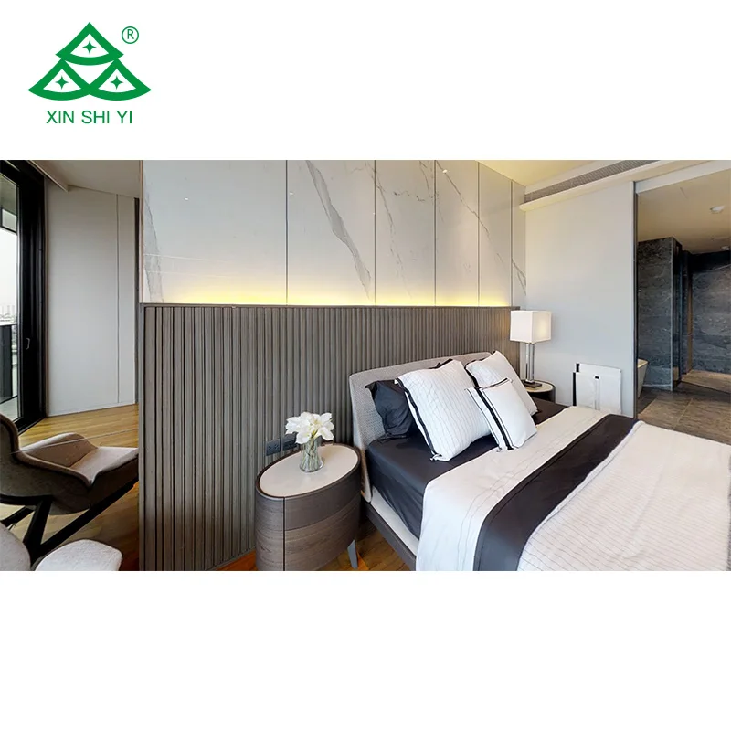 Italian King Size Hotel Fixed Bedroom Furniture Set