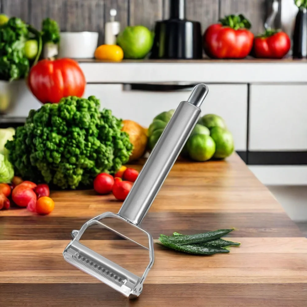 Multi-Purpose Stainless Steel Kitchen Gadget Julienne Peeler for Fruit and Vegetable Peeling for Cucumbers and Potatoes