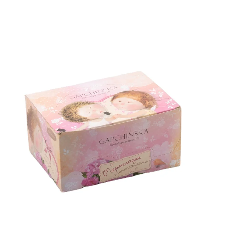 Candy heart shape soft gummy  sweets box packing jelly fruit plastic tray candy jelly candy strawberry fruit flavor sweets