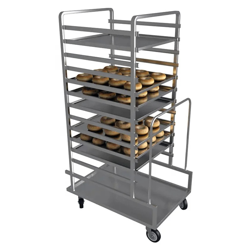 Stainless Steel display rack Double Tray Kitchen Bakery Trolley Rack 15 Tiers Hotel
