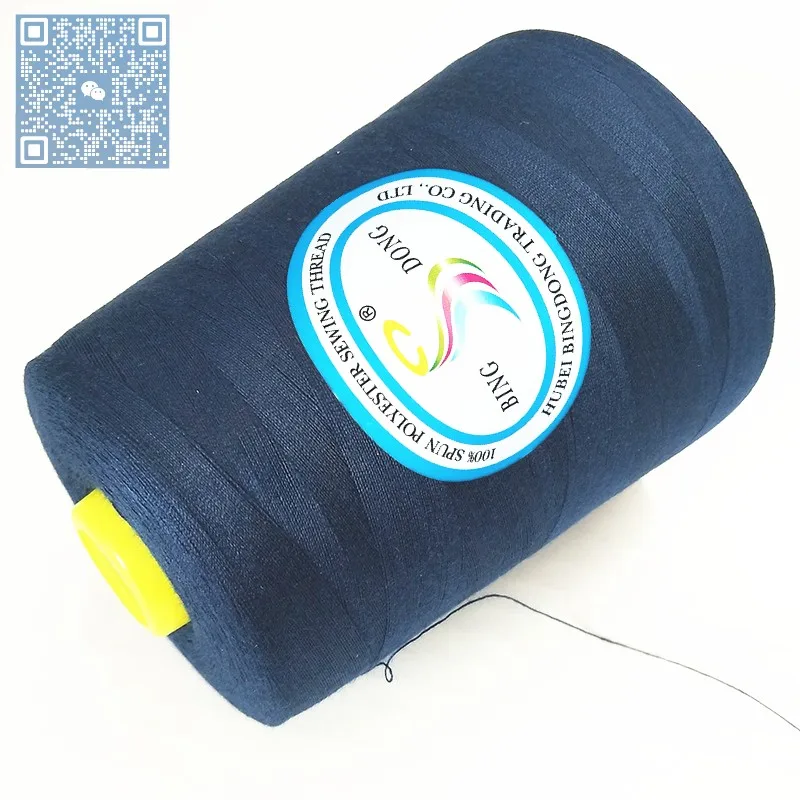 Plastic Cone Machine 40/3 Spun Polyester Sewing+thread High Tenacity Length Customized a Coudre Bleaching White Black 500g Dyed