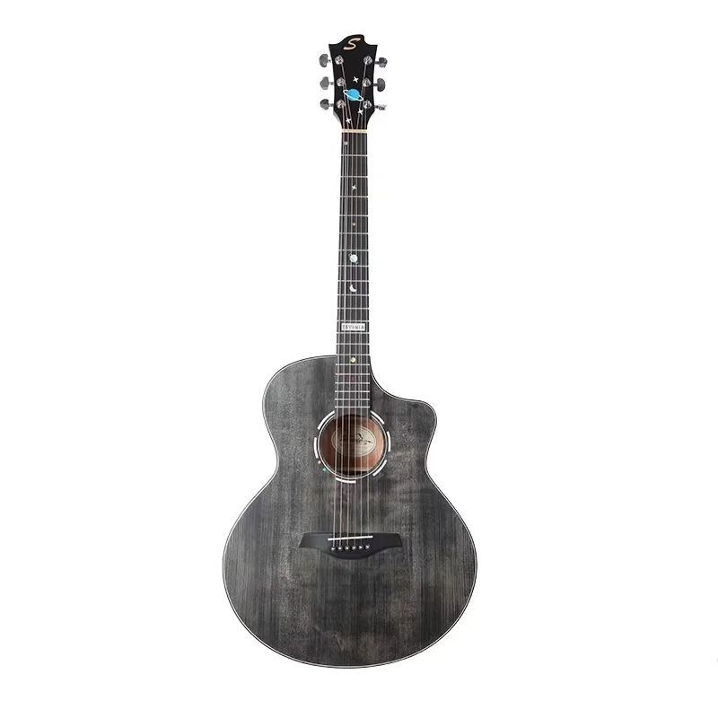 2024 New Style Factory Direct Delivery Wholesale Price 6 strings 40' Handmade Vintage Matte Natural Flame Acoustic Guitar