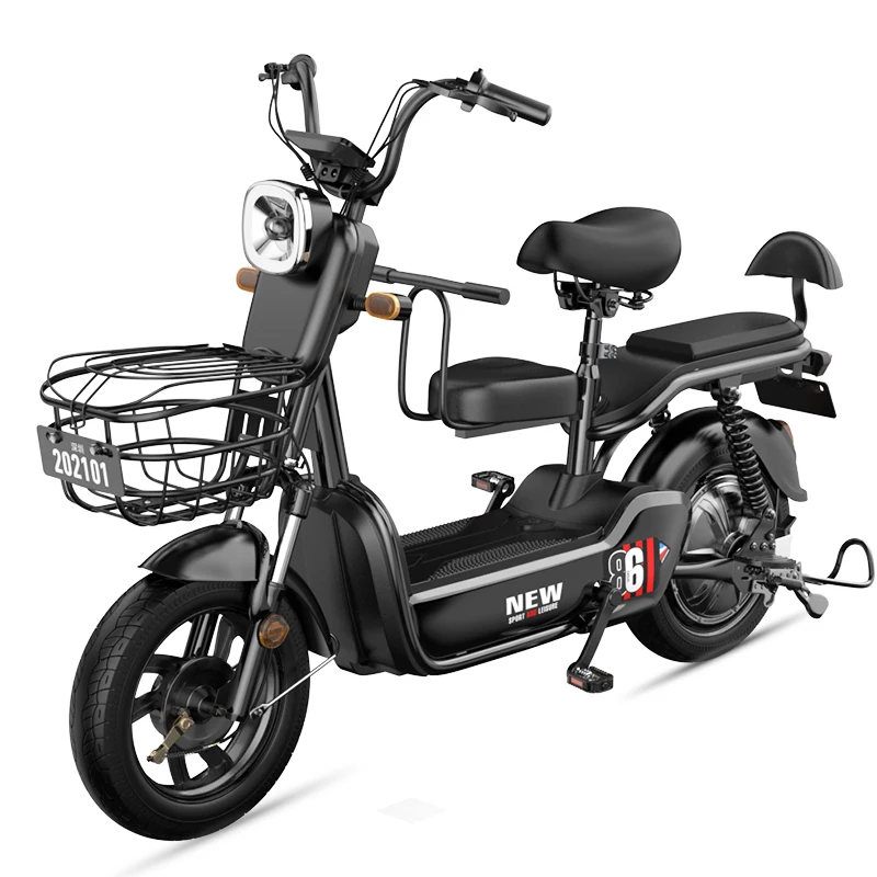 48V 12Ah li-ion Waterproof Battery 500W Motor Power 14inch air-filled rubber fat tires shock absorption Electric scooter Hybrid