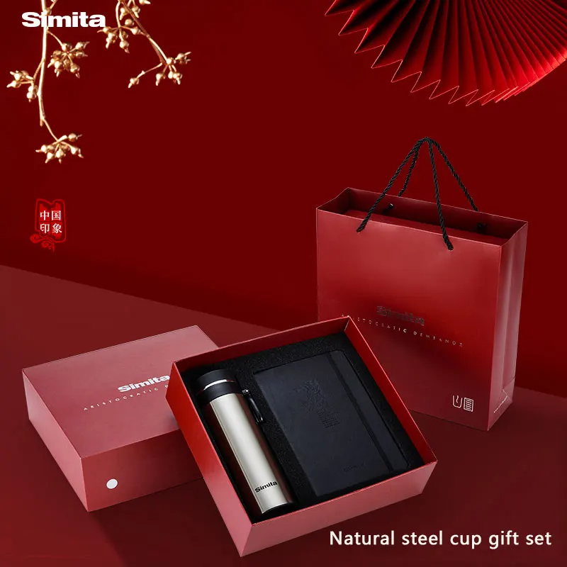 
SIMITA Double Wall 18/8 Stainless Steel Water Bottle Independent Filter Tea Separated Thermos Vacuum Flask for Gift Business 