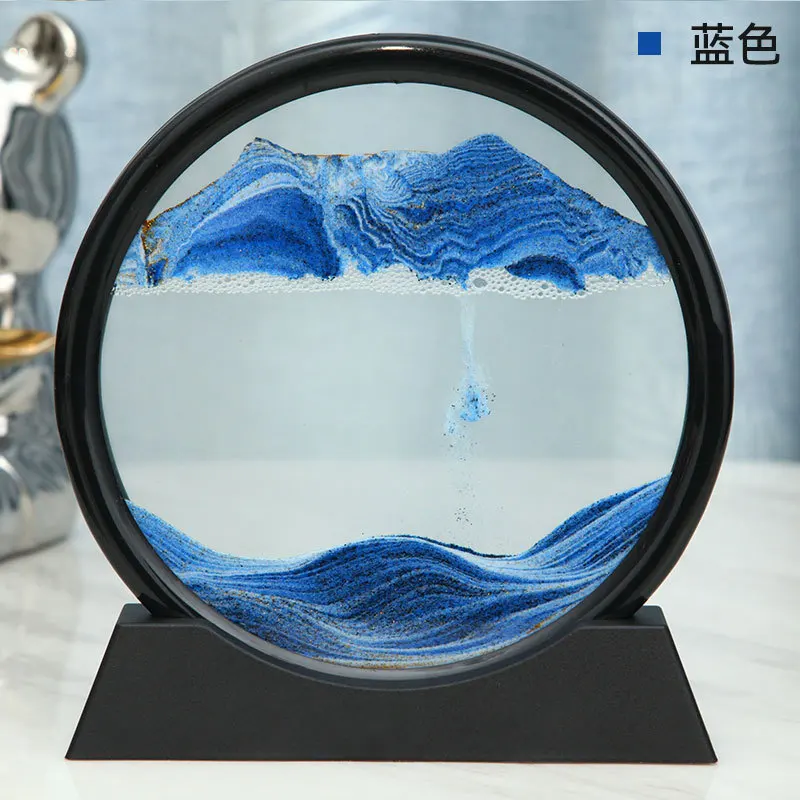 Dropshipping Shopify 3D Dynamic Sand Art Liquid Motion Moving Sand Art Picture Round Glass 3D Deep Sea Sandscape