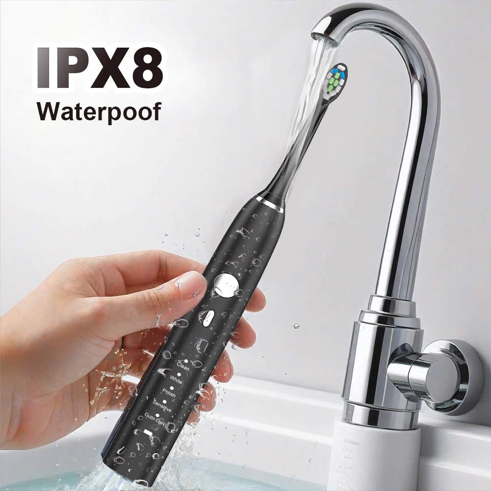 Factory OEM customize Rechargeable 5 Working Modes Sonic Vibration Electric Toothbrush With Travel Case