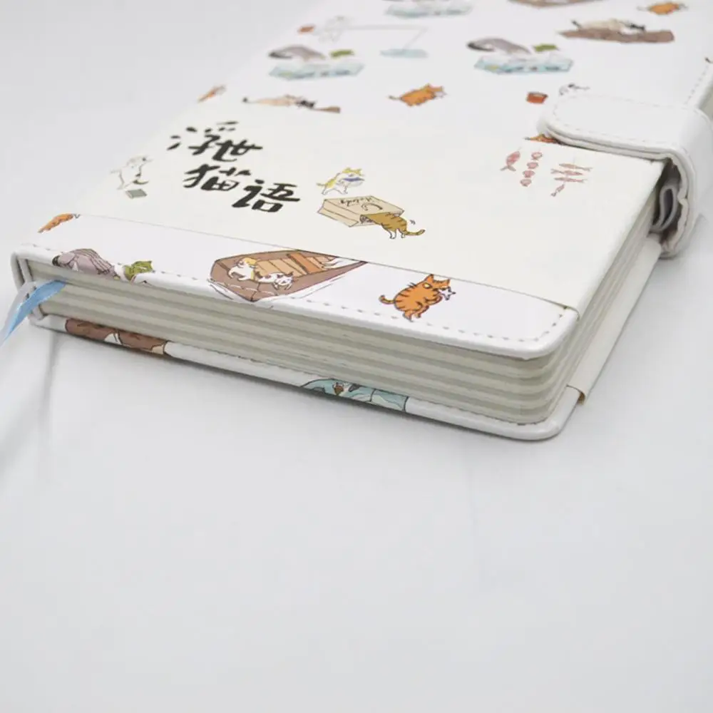 Cute Cat Korean Diary Journal Student University Pu Notebook With Clasp