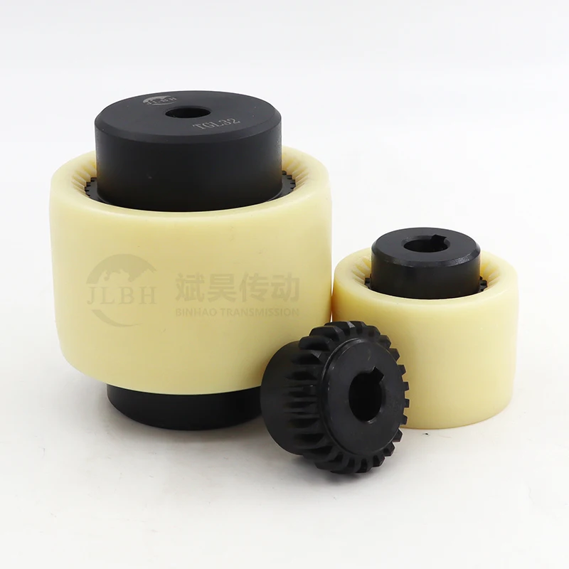 TGL Mighty Flexible Drum Type Industrial Gear Coupling Nylon Sleeve Drum Gear Coupling With Curved Tooth Drum 19 24 28 32 38 42