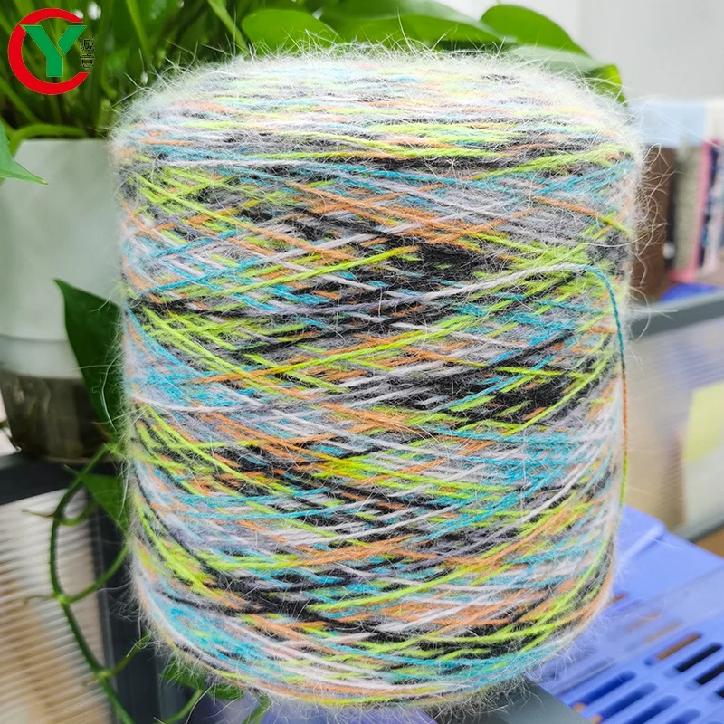 Hot Sales Popular in Russia Angora Wool in Stock Colorful Angora 60 80 Nylon Long Hair Mink Knitting Blended yarn