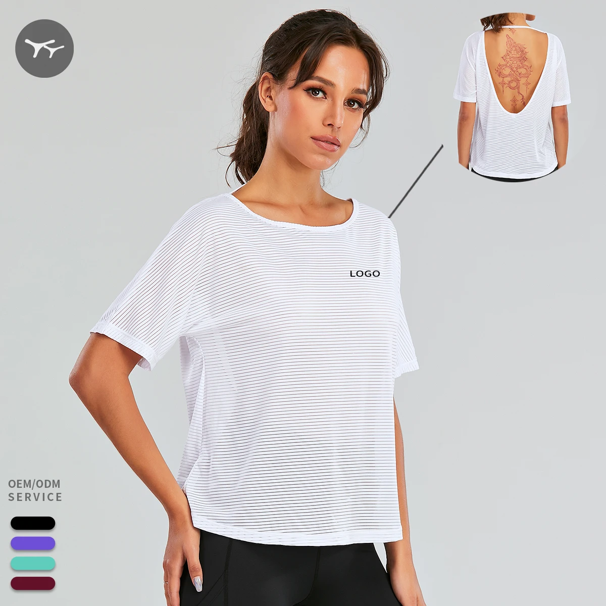 Oversize Women Custom Logo Screen Print Casual Cotton Polyester Short Sleeve Workout Fitness Top Ladies T shirt