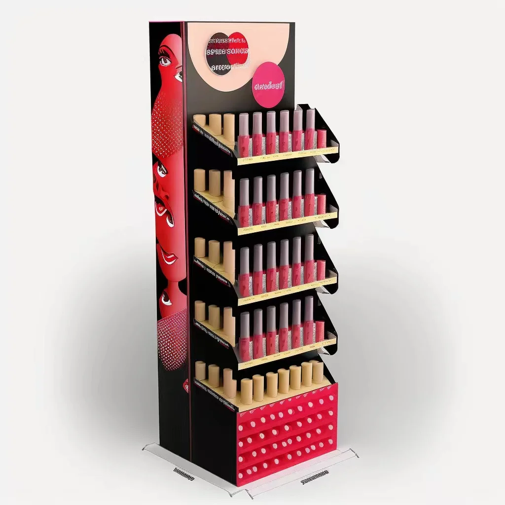 Low MOQ Customized Design High Quality Luxury Cardboard Lipstick Cosmetic Display Stand