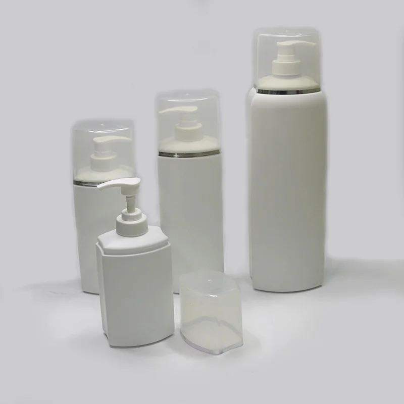 Wholesale 300ml 500ml 1000ml large empty customized matte white HDPE plastic bottle with treatment pump for shampoo lotion gel