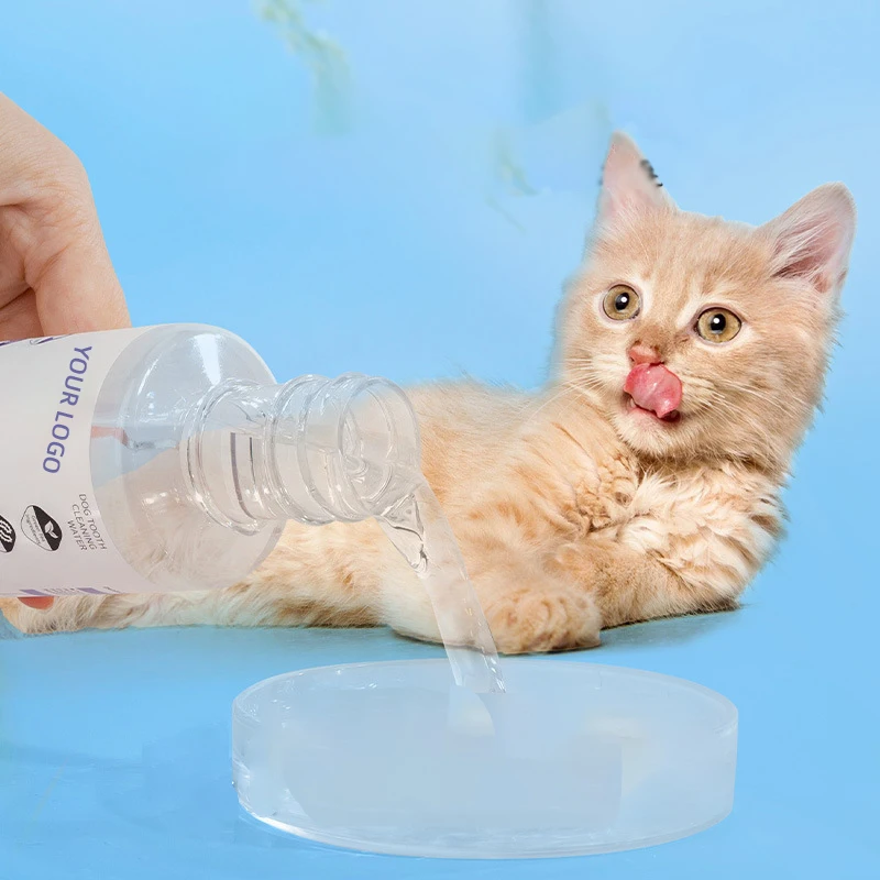 Portable Alcohol-Free Pet Care Products Multi-Purpose Oral Hygiene Formula Water Additive for Dogs & Cats Pet Dental Mouthwash