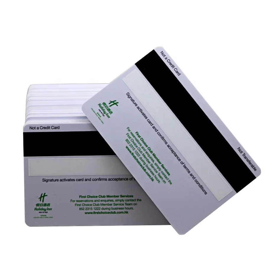 Customized Plastic VIP Membership Magnetic Stripe Card For Hotel Loyalty Program