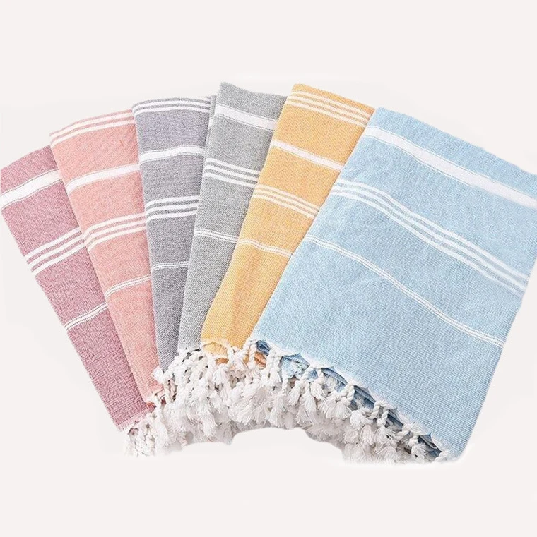 Best Sellers Summer Sports Turkish Towels Beach Towel 100% Cotton with Logo Custom Print