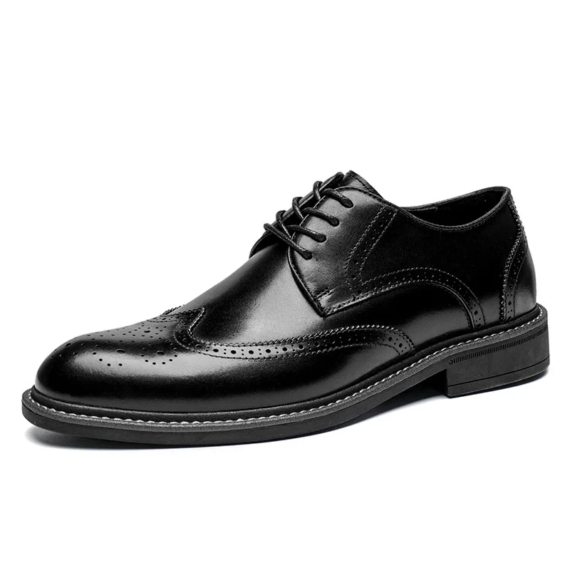 2021 hight quality brown black leather genuine 100% Premium  Leather Industrial leather shoes