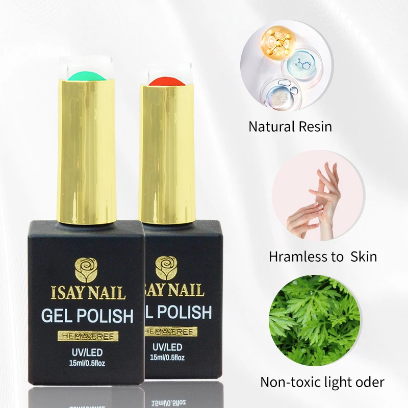 ISAY Supplies Paint Varnish Enamel Lacquer Color UV Set Hema Free Nude Gel Nail Polish