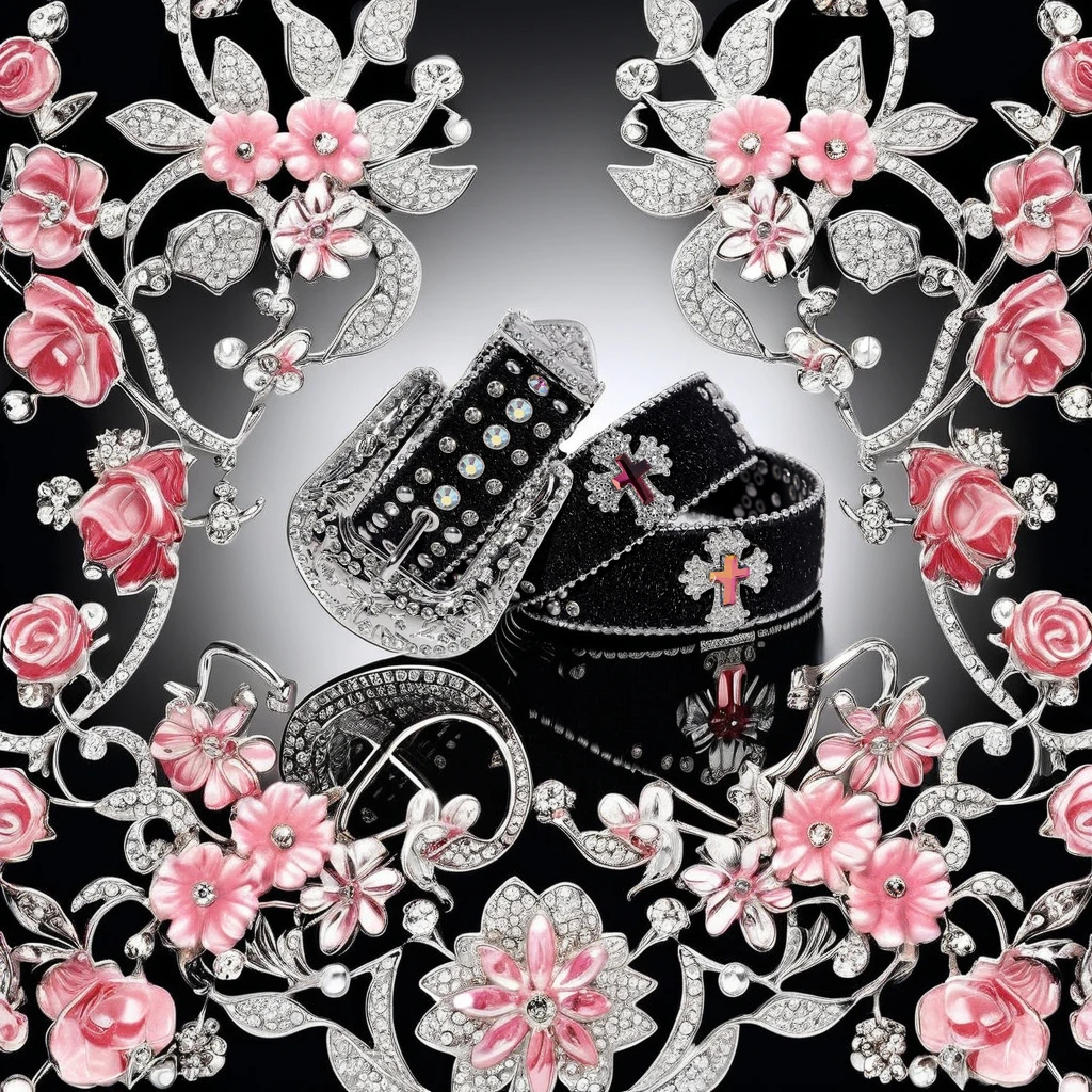 Wholesale Ladies Belt European American Punk Style Alloy Diamond Cross Wind Edge Beads Pin Buckle Leather PU Material Pants