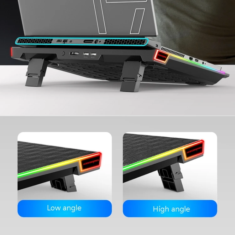 ICE COOREL A16 стандартная версия RGB Освещение USB радиатор для ноутбука металлический корпус кронштейн