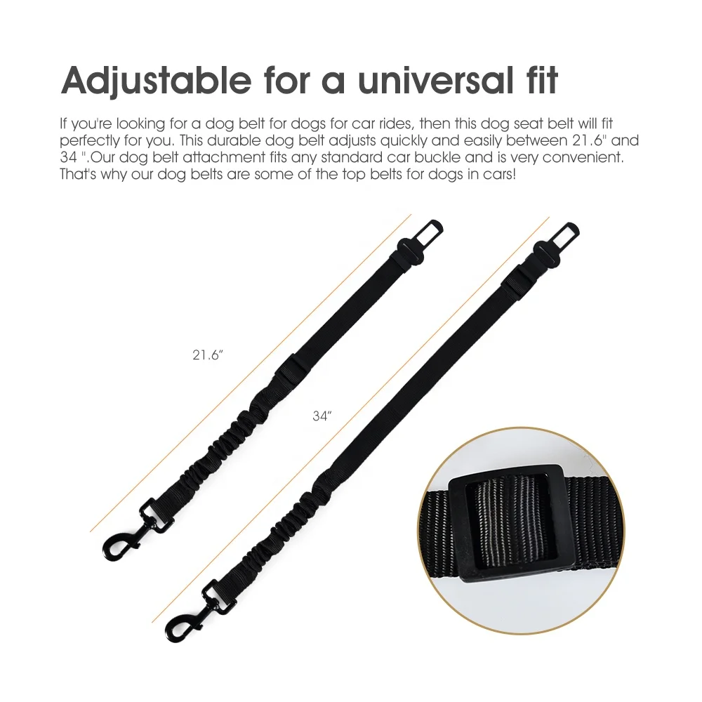 Overseas Delivery Pet Seatbelt Buckle Foldable Bowl Kit Adjustable Pet Dog Safety Car Seat Belt