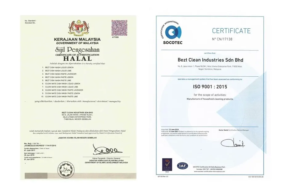 Concentrated Dishwashing Liquid with Lime and Lemon