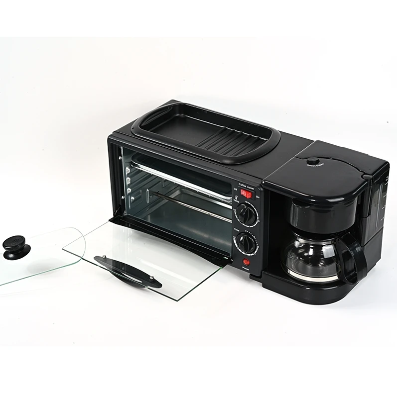 3 in 1 Household kitchen steel stainless timer electric oven coffee breakfast maker