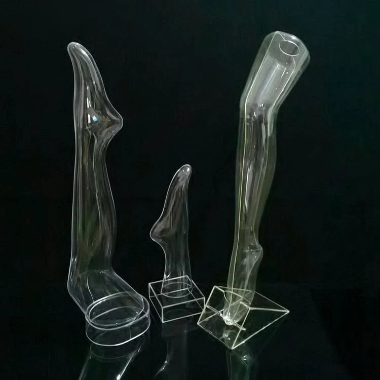 Clear Plastic Foot Socks Forms Display Ankle Mannequin Model Transparent Long Foot Mannequin for Socks Shoe Display