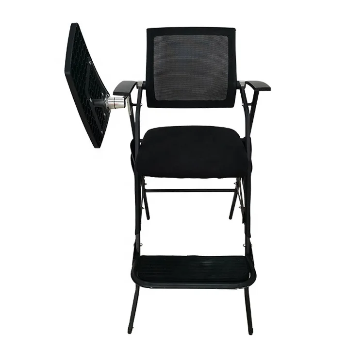 Official designated custom ping-pong referee chair OEM can foldable deputy umpire print advertisement brand chair pingpong match