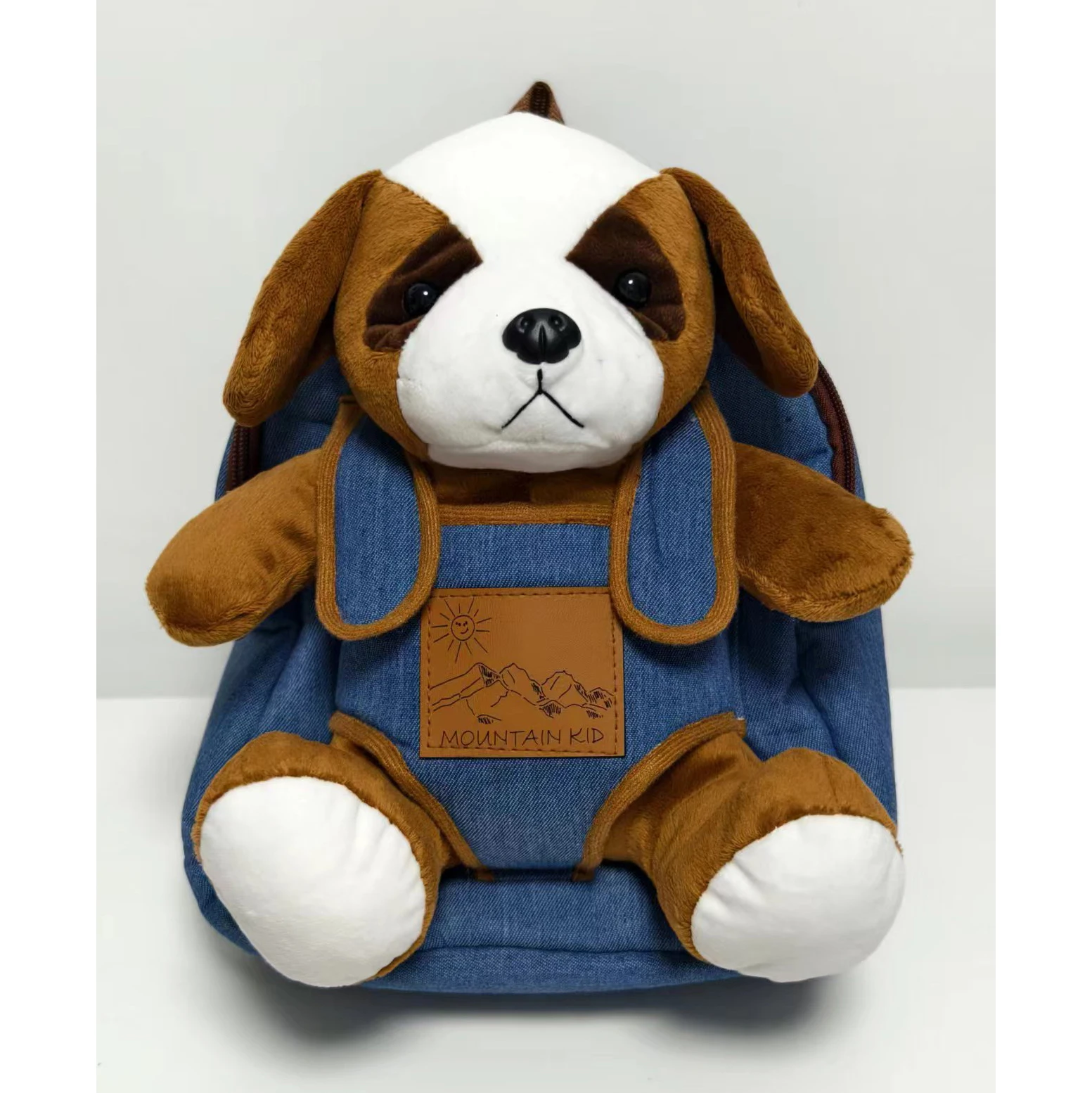 Customized stuffed animal antelope plush toy backpack denim 3D backpack kids cartoon backpack