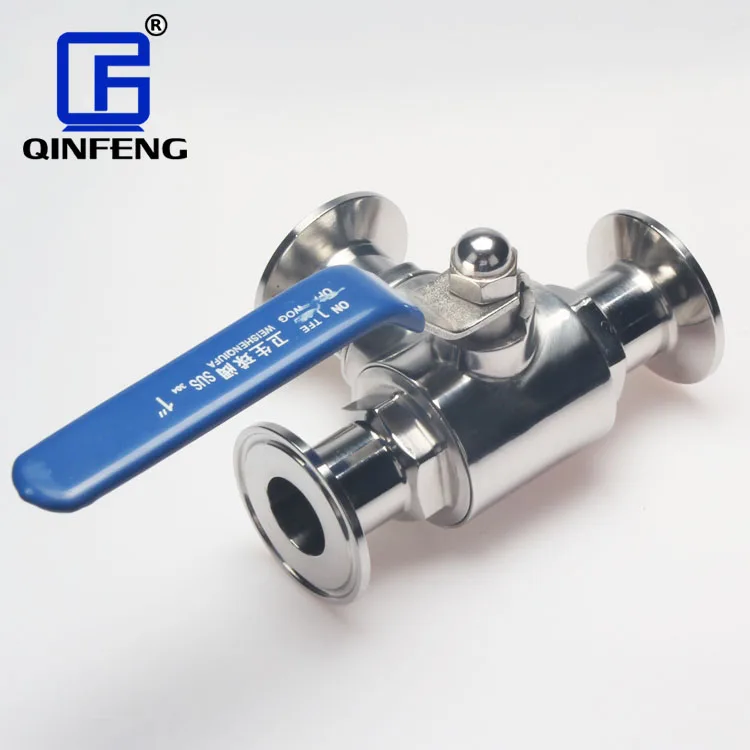 Sanitary long handle three way Quick install 3 way stainless steel control valve three-way  manual ball valve