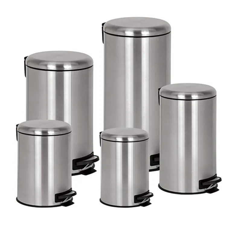 Custom Size 30L Pedal Trash Bin Steel Foot Operated Waste Bin for Indoor Home Use-Kitchen & Living Room