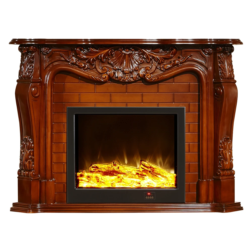 Remote Control Fireplace French Dark Mantel Stand Freestanding Fireplace Decorative Heating Fireplace Mantel Core