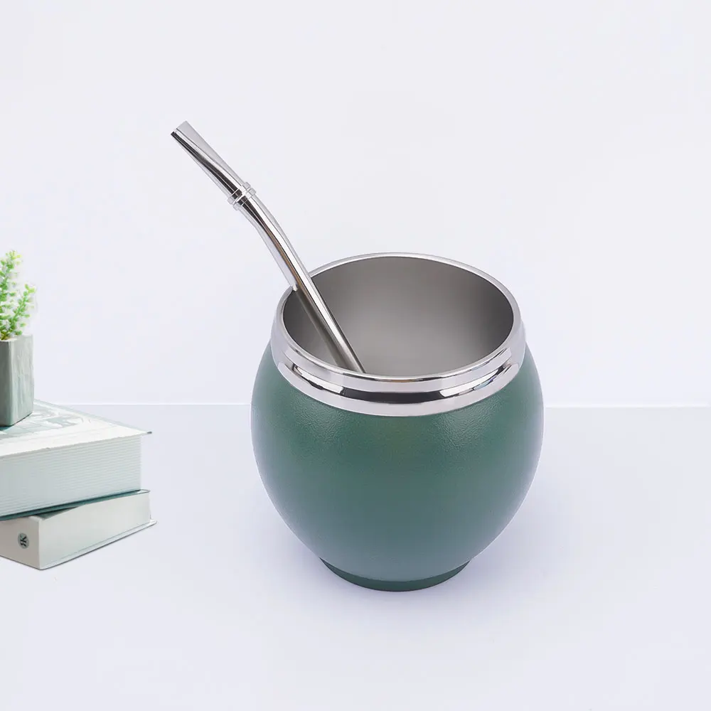 Лидер продаж аргентиновая чашка Yerba Mate 18/8 из нержавеющей стали с двойными стенками трубочкой Bombilla